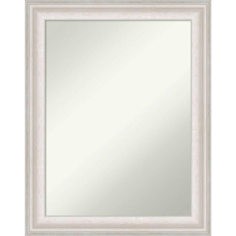 23" x 29" Non-Beveled Trio White Wash Silver Bathroom Wall Mirror - Amanti Art: Modern Rectangle, Includes Mount Hardware