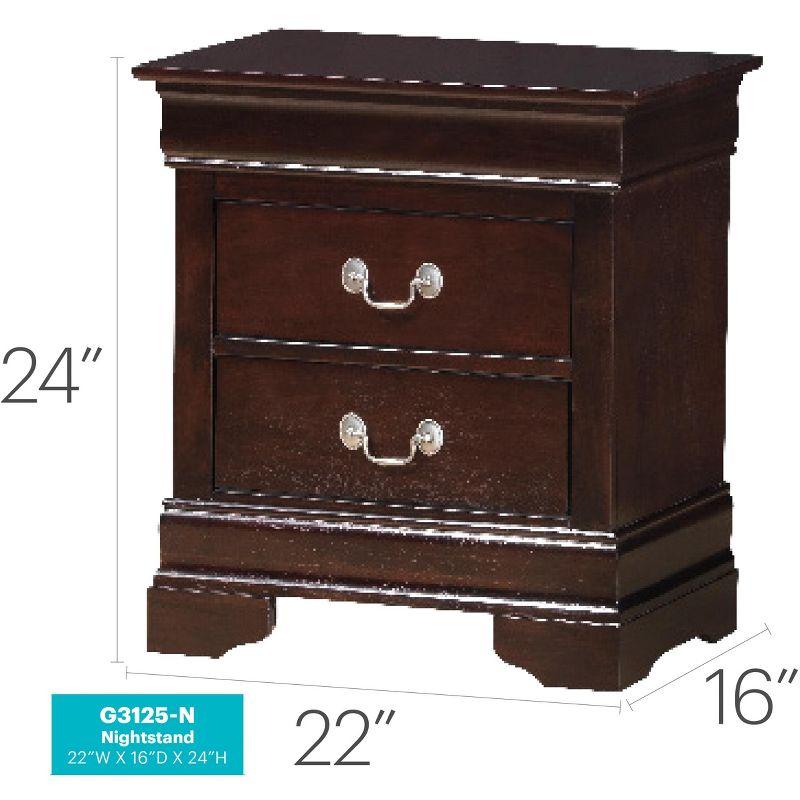 Louis Philippe Classic Cappuccino 2-Drawer Nightstand