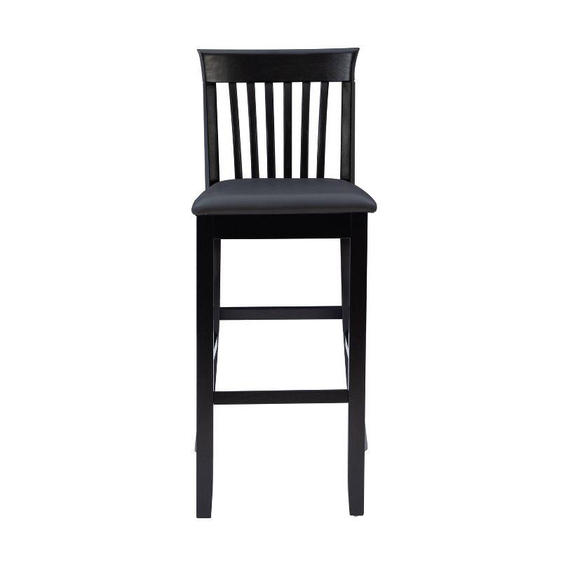 30" Torino Craftsman Padded Seat Barstool Hardwood/Dark Cherry - Linon: Rubberwood, 31" High