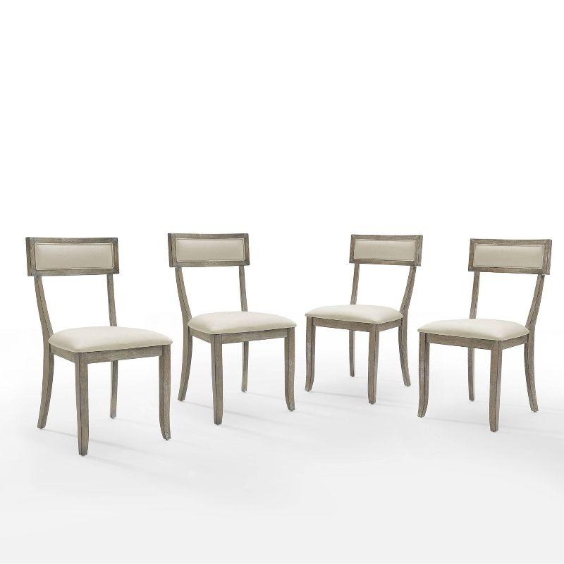 Crosley Alessia 4pc Dining Chair Set: Padded Backrest, Splayed Legs, Polyester Upholstery