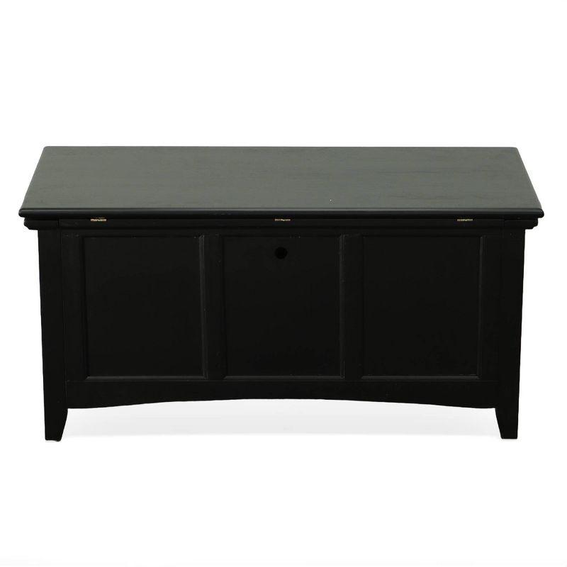 Carolina Living Veranda Storage Chest Black: Modern Design, Bedroom Linen & Sheet Organizer, Wood Frame