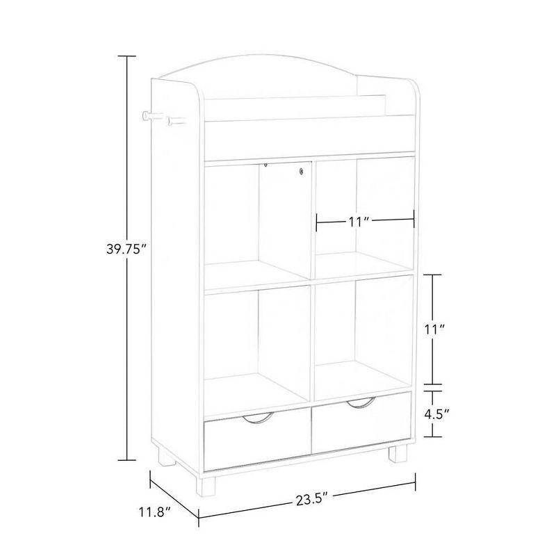 White Kids Bookshelf with Golden Yellow Storage Bins