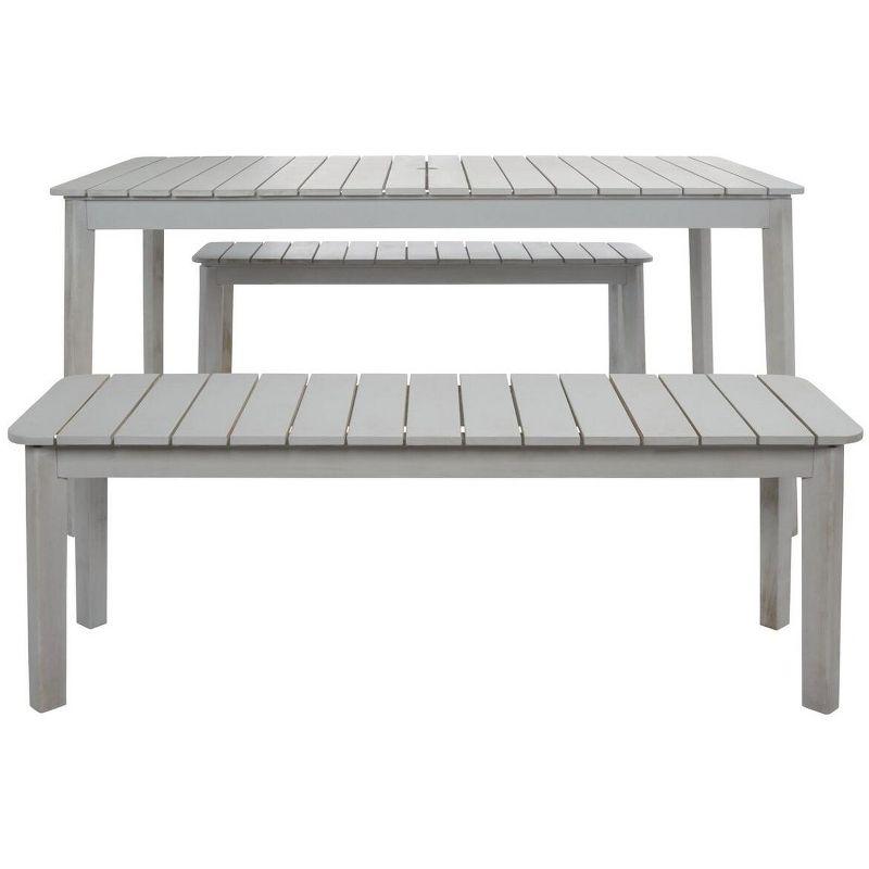 Europa 60" Gray Acacia Wood Outdoor Dining Set