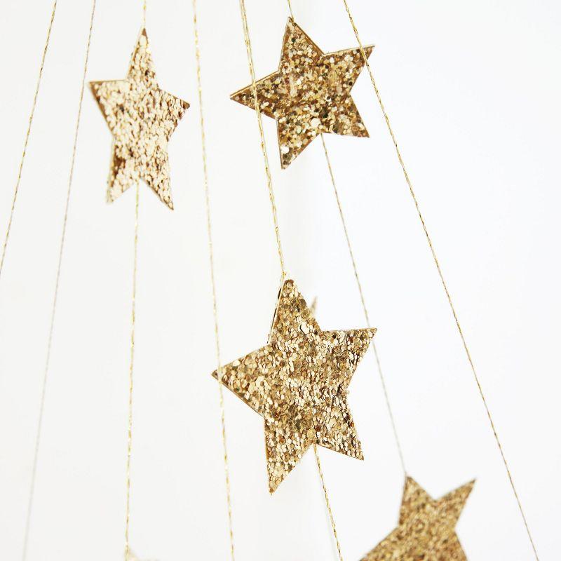 Meri Meri Gold Sparkle Star Chandelier (Pack of 1)