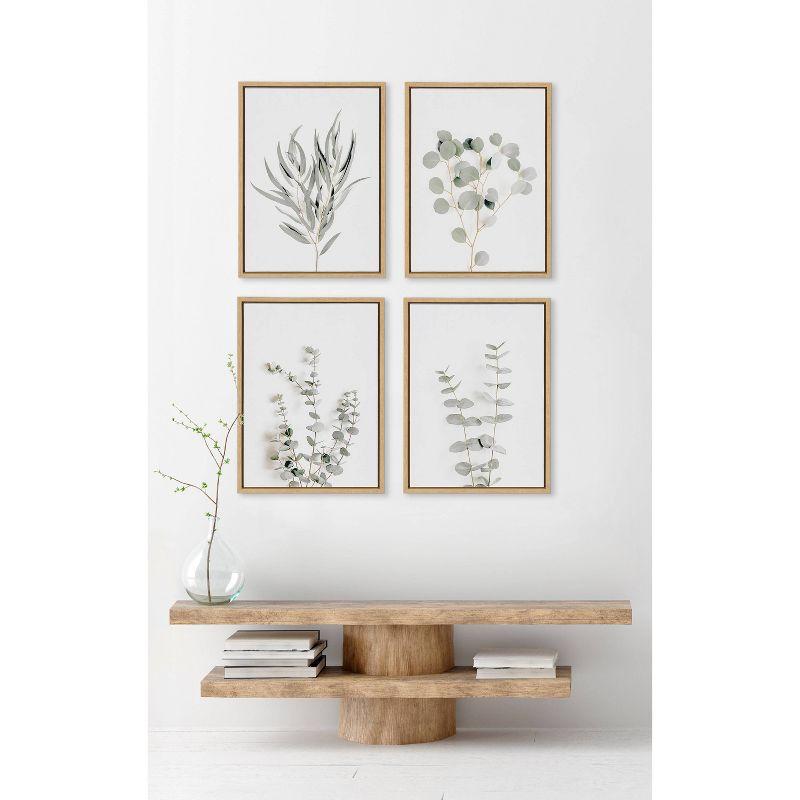 (Set of 2) 18" x 24" Sylvie Neutral Botanical 1 and 2 Framed Canvas Set Natural - Kate & Laurel All Things Decor: Modern Vertical Wall Art
