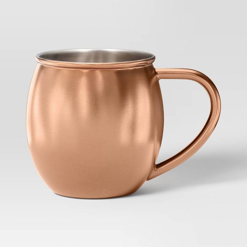 18.6oz Stainless Steel Moscow Mule Mug Copper Finish - Threshold™: Hand Wash, Cold Beverages