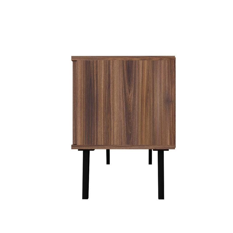 Doyers TV Stand for TVs up to 60" Brown - Manhattan Comfort: Entertainment Center with Open Shelves, Cable Management
