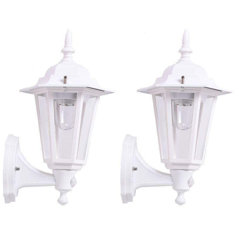 Elegant White Motion-Activated LED Wall Sconce 2-Pack