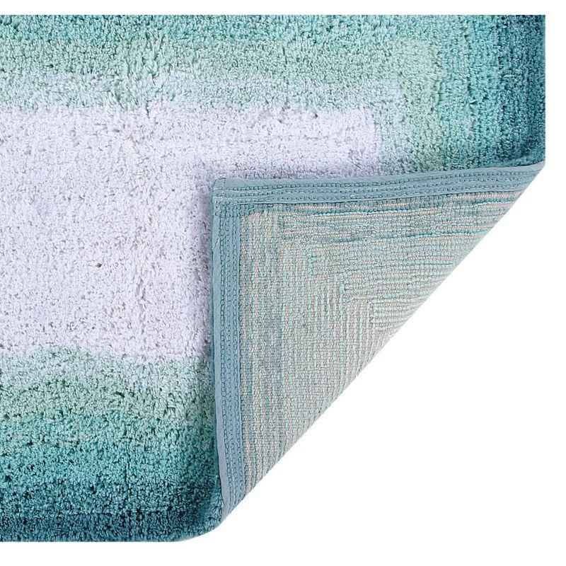 21"x34" Torrent Collection 100% Cotton Bath Rug Turquoise - Better Trends: Machine Washable, Tufted, Spray Latex Backing