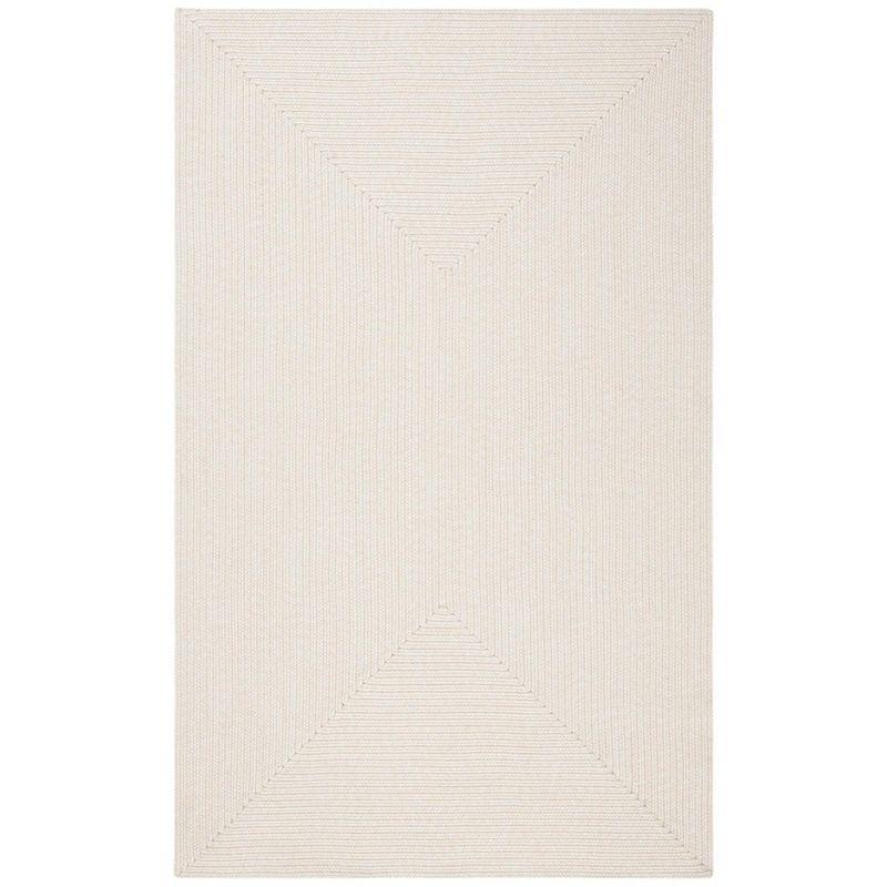 Handwoven Ivory Braided 5' x 8' Synthetic Area Rug