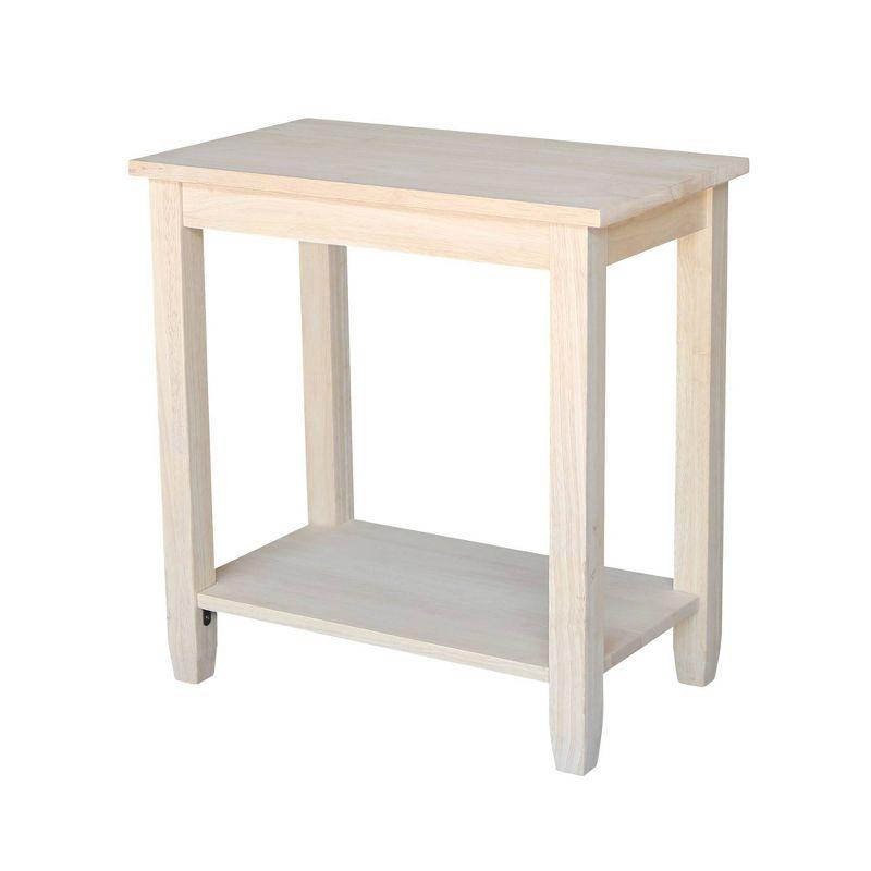 Solano Accent Table - International Concepts: Durable Parawood, Rectangle, Shelf Storage