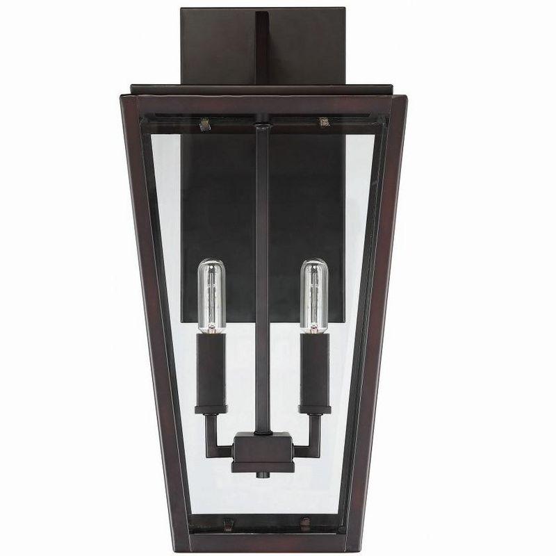 Milton Bronze 2-Light Outdoor Wall Lantern with Clear Glass