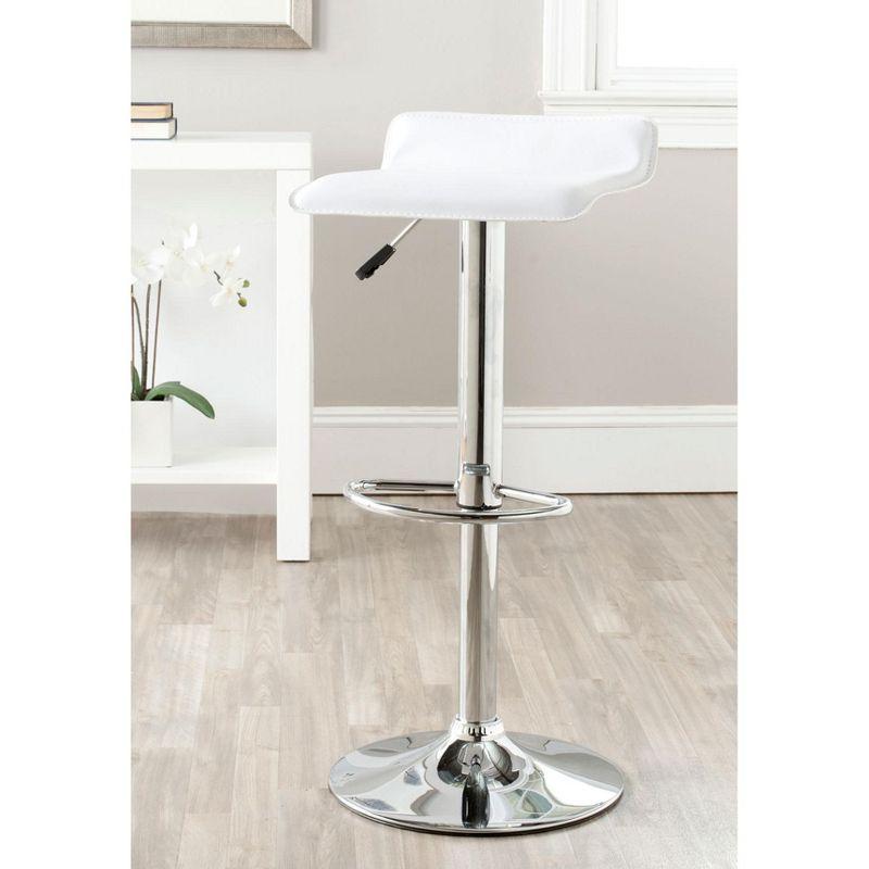 White Adjustable Swivel Backless Metal Bar Stool