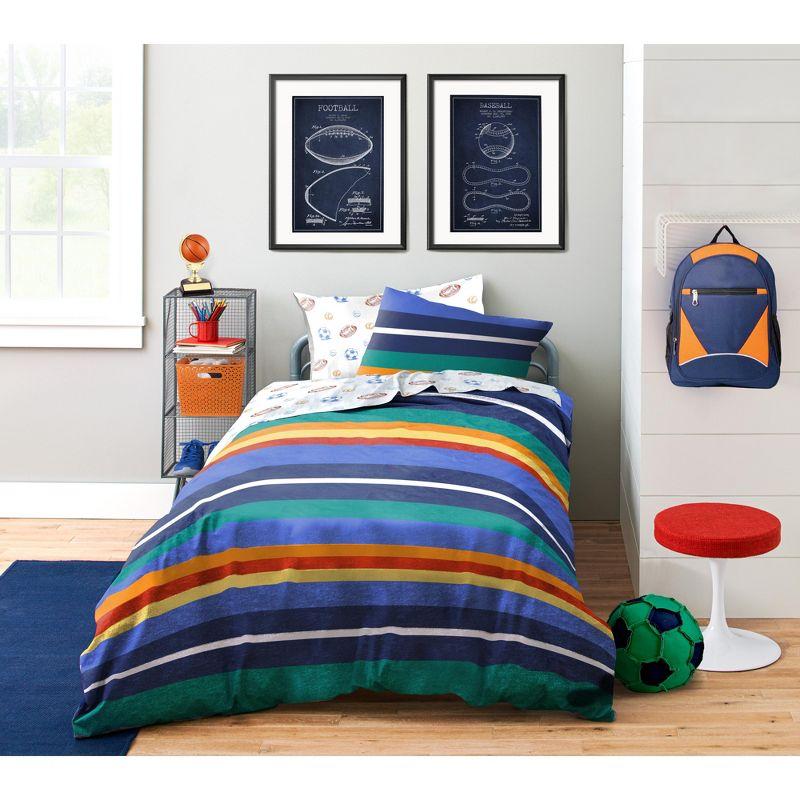 Twin Multicolor Organic Cotton Kids Duvet Cover Set