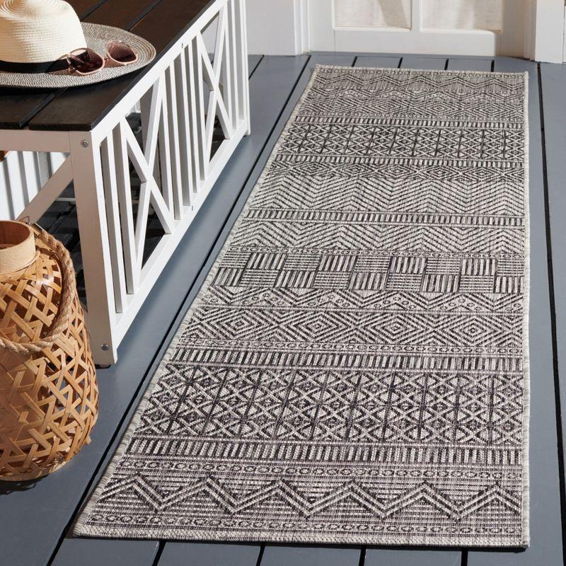 Courtyard Gray 27" Non-Slip Indoor/Outdoor Synthetic Area Rug