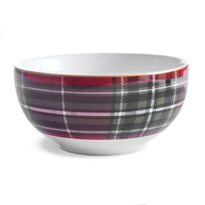 222 Fifth 222 Fifth 12-Piece Wexford Red Porcelain Dinnerware Set - Service For 4, Plate & Bowl Set
