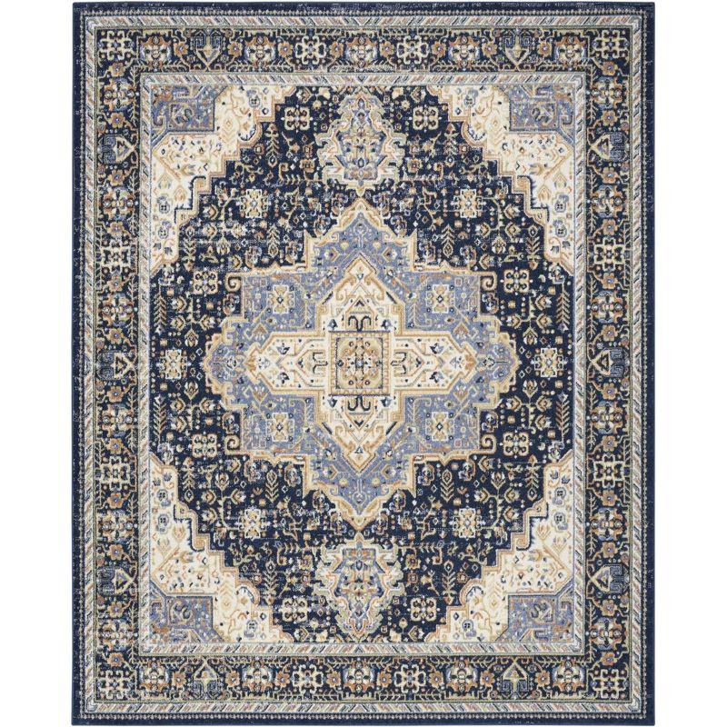 Nourison Essentials Persian Vintage Indoor Outdoor Area Rug Navy 8' x 10'