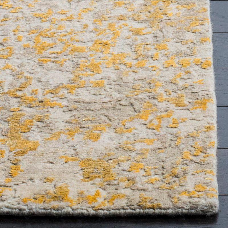 17 Stories Tiffany Hand Knotted 60% Wool, 20% Cotton, And 20% Viscose Abstract Rug