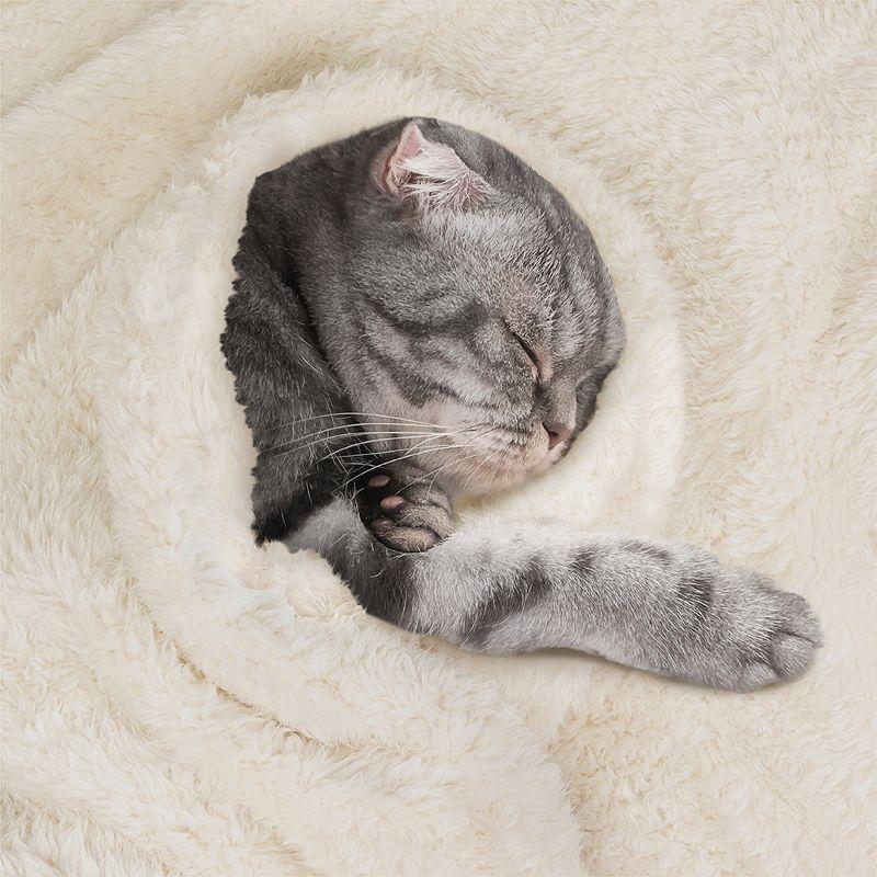 PetAmi Fluffy Dog Blanket for Pet Cat Puppy Kitten, Faux Shearling Soft Fleece Throw, Plush Reversible Washable Couch Cover