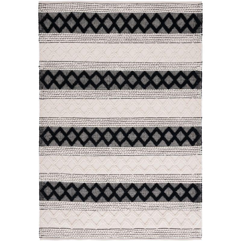 Hand Woven 80% Wool, 20% Cotton Geometric Rug