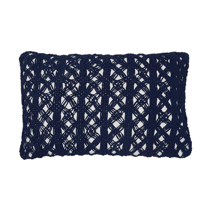 Indigo Handcrafted Macramé Rectangular Throw Pillow Set