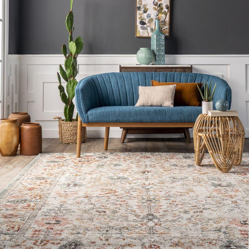 Nuloom Lenore Floral & Paisley 8x10 Indoor Area Rug for Living Room Bedroom Dining Room Kitchen, Beige/Multicolor