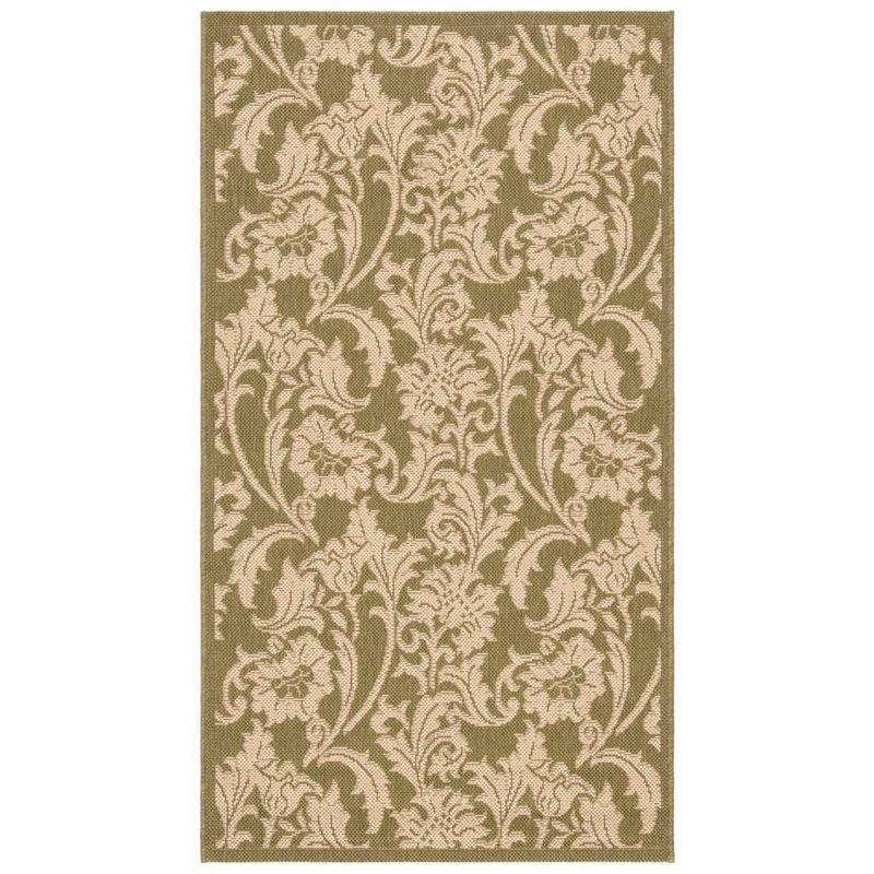 Courtyard CY6565 Power Loomed Indoor/Outdoor Accent Rug - Green/Creme - 2'7"x5' - Safavieh.