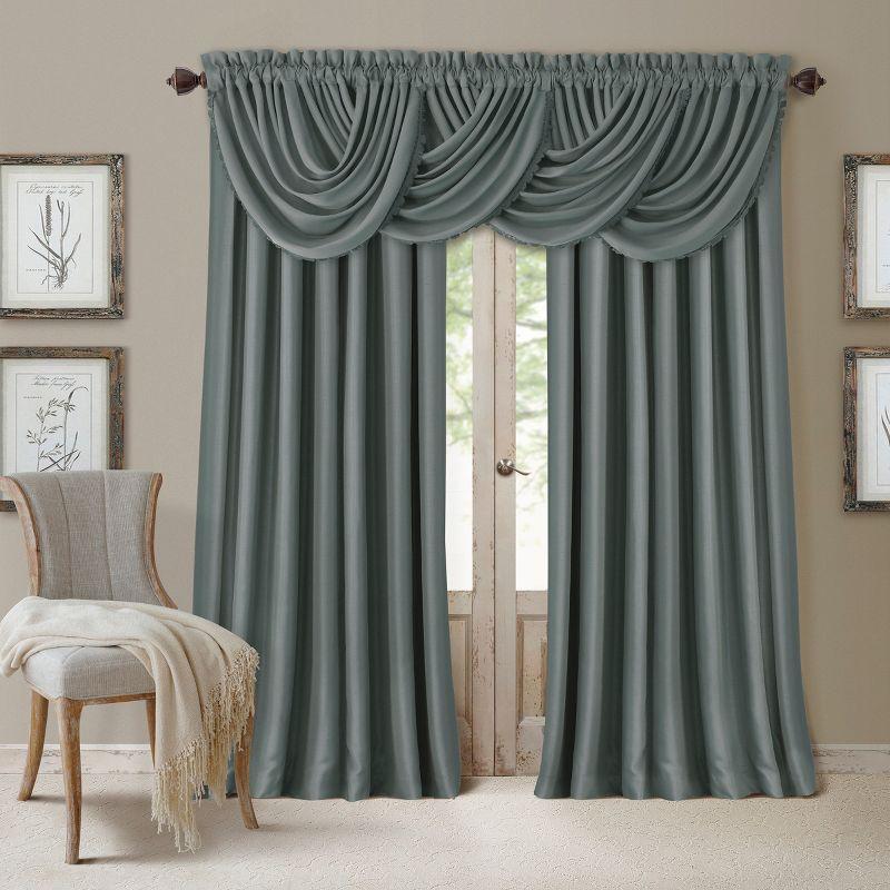 PALEYI 52" x 36" All Seasons Waterfall Window Valance