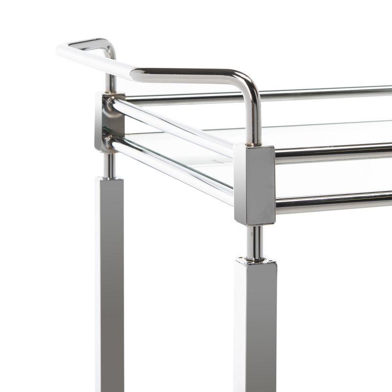 Ingrid 2 Tier Bar Cart - BCT8000A - Chrome/Glass - Safavieh