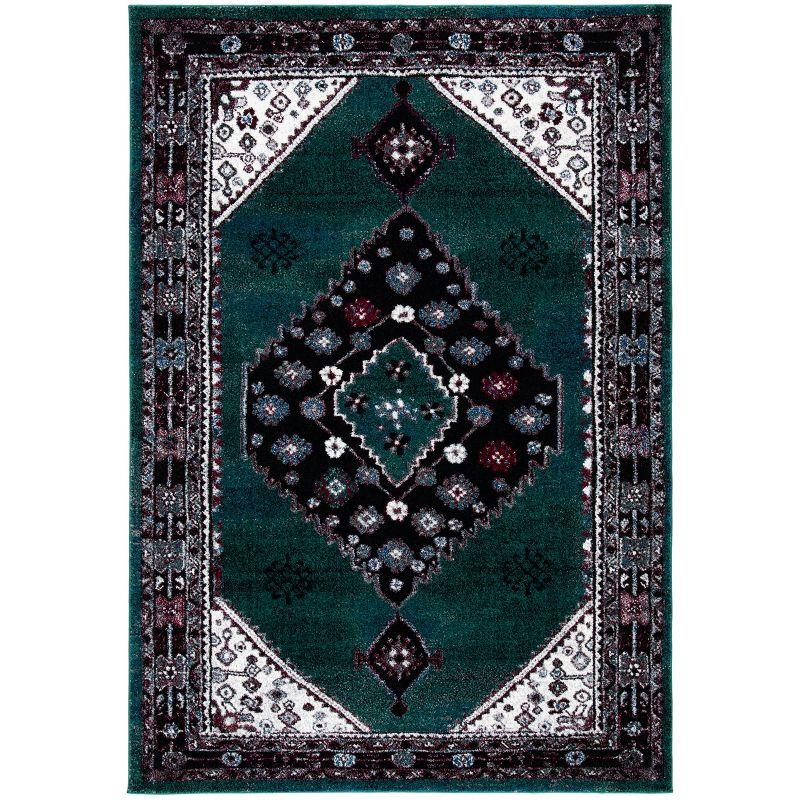 Vintage Hamadan VTH202 Power Loomed Area Rug - Green/Black - 5'3"x7'6" - Safavieh.