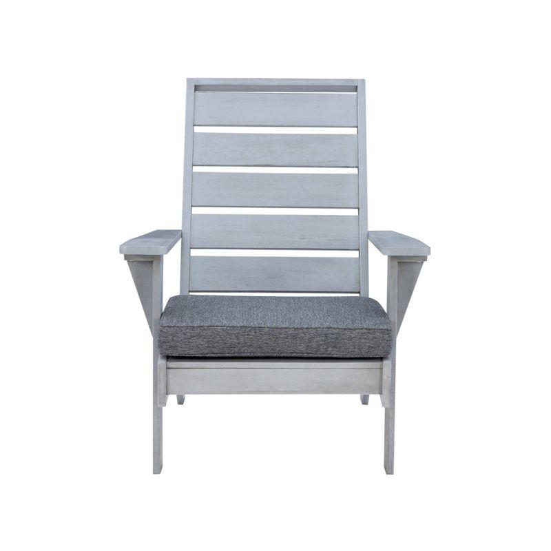 Rockport Outdoor Acacia Wood Chair with Cushion Gray - Linon