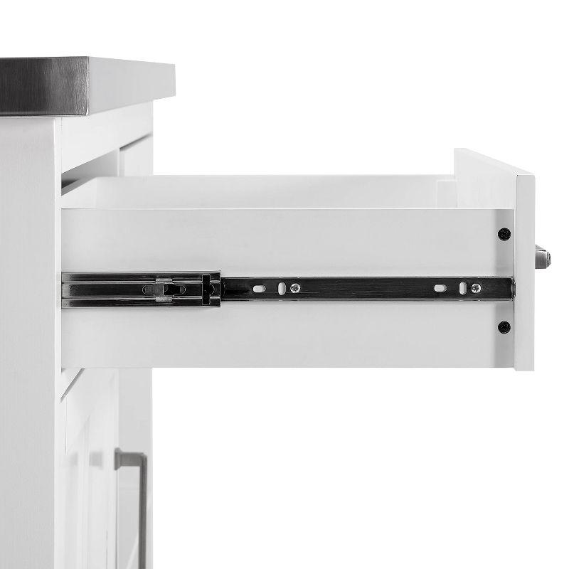 Silvia Stainless Steel Top Kitchen Island White/Stainless Steel - Crosley