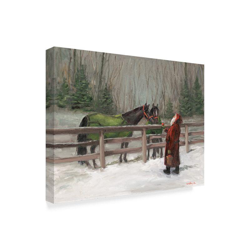Trademark Fine Art - 18"x24" Mary Miller Veazie 'Santa With Horses' Canvas Art