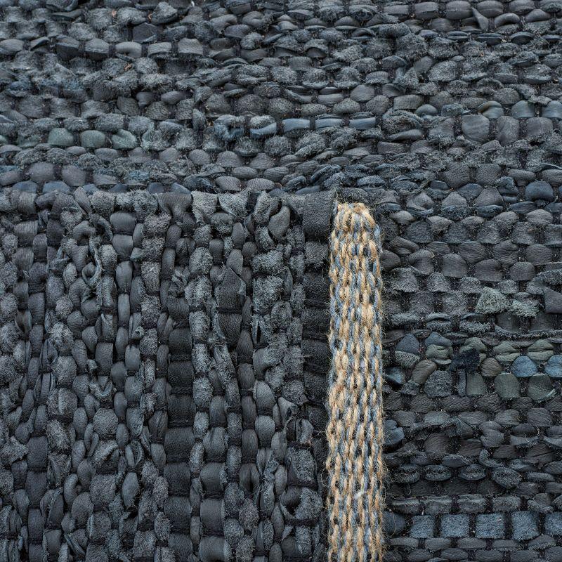 Vintage Leather VTL400 Hand Woven Indoor Area Rug - Blue/Beige - 4'x6' - Safavieh