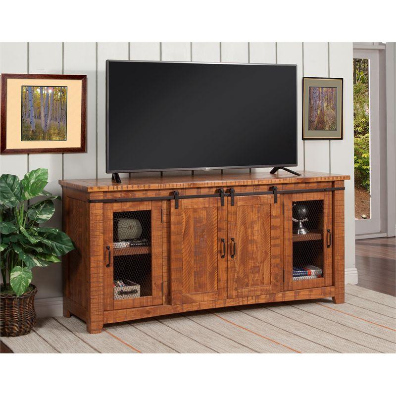 Omaha 65" Solid Wood TV Stand Honey Tobacco Finish - Martin Svensson Home