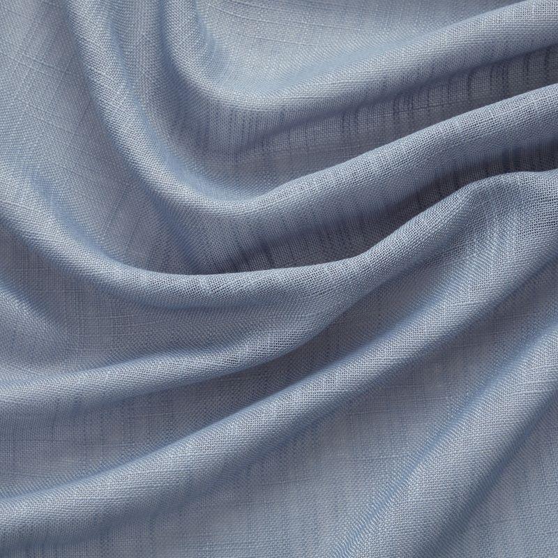 HLC.ME Abbey Faux Linen Textured Semi Sheer Privacy Light Filtering Window Grommet Thick Curtain Panels, Set of 2 - Dusty Blue, 54 W x 84 L