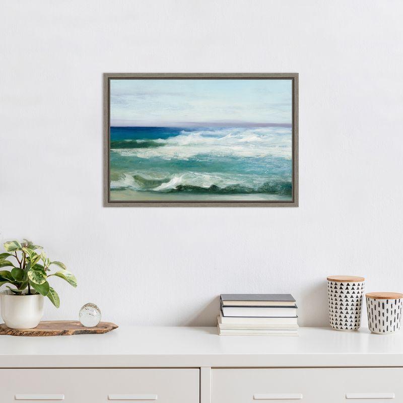 Amanti Art Azure Ocean by Julia Purinton Canvas Wall Art Print Framed 23-in. x 16-in.