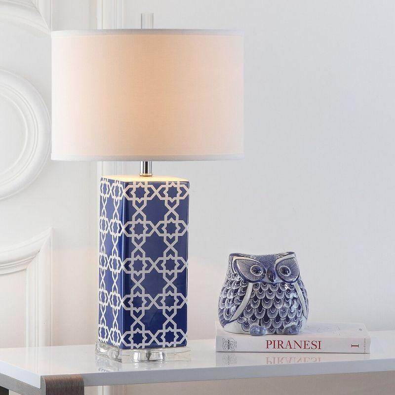 Quatrefoil Table Lamp (Set of 2) - Navy - Safavieh.