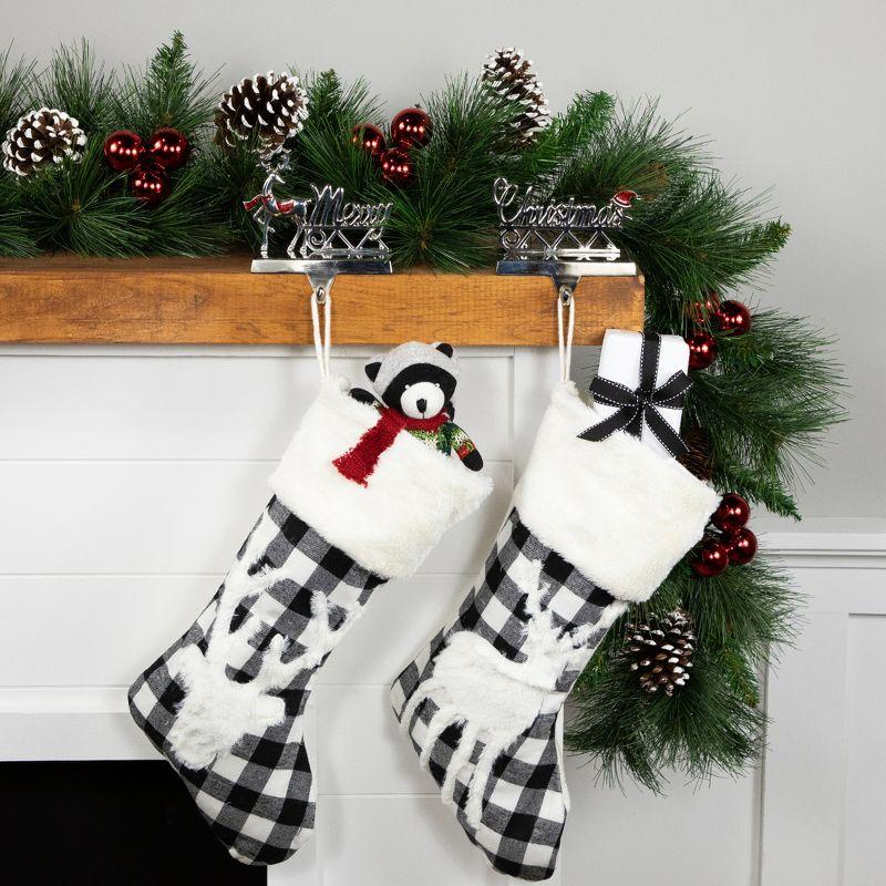 Northlight Seasonal 2 Piece Reindeer Merry Christmas Metal Stocking Holder Set