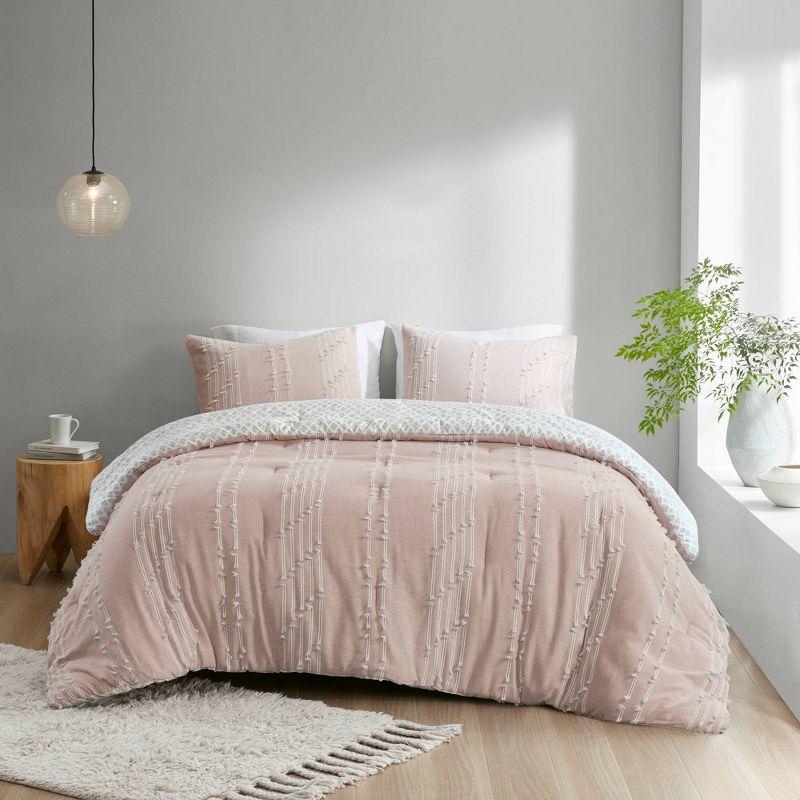 INK+IVY 3 Piece Cotton Jacquard Bedding Set