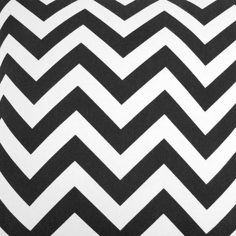 18"x18" Chevron Poly Filled Square Throw Pillow - Rizzy Home: Contemporary Indoor Decorative Cushion, Canvas Texture, Machine Washable