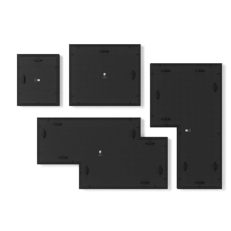 Mingle Gallery Picture Frames Set Black - Umbra: Modern Wall Collage, Multi-Size Photo Display, Sawtooth Mount