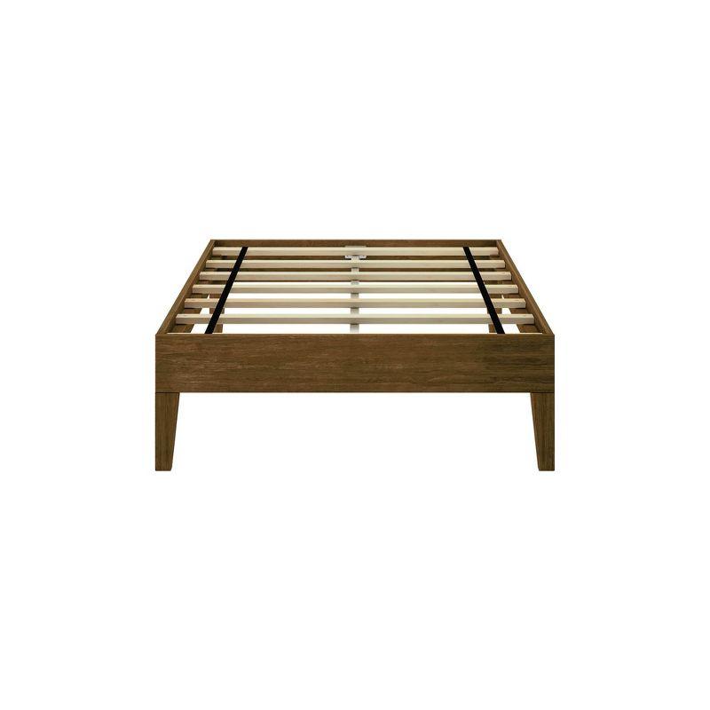 Plank+Beam Solid Wood Twin Size Platform Bed Frame, Matte Walnut