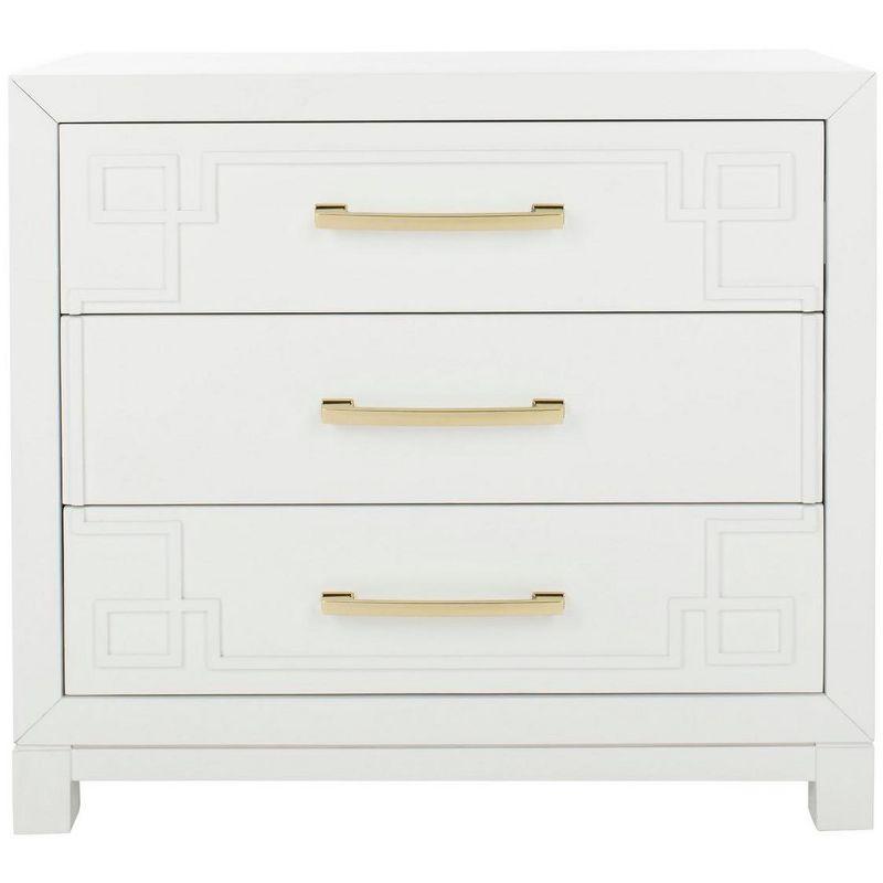 Raina 3 Drawer Chest - CHS6412 - White/Gold - Safavieh