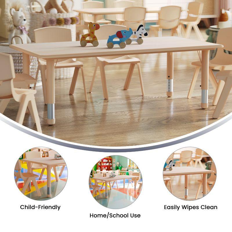 Natural Plastic Adjustable Height Kids Activity Table