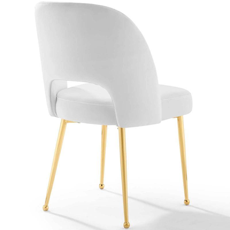 Modway Set of 2 Rouse Dining Room Side Chairs White: Velvet Upholstered, MDF Frame, Modern Armless Design