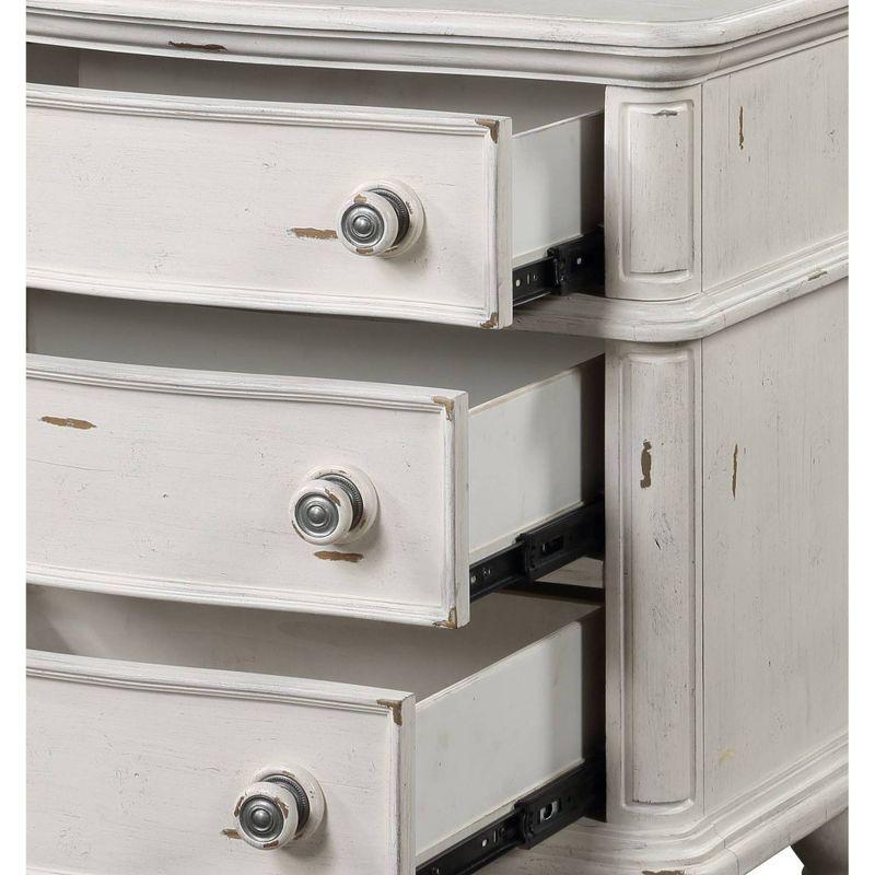 30" Jaqueline Nightstand Antique White Finish - Acme Furniture: Elegant Storage Solution with Felt-Lined Drawer