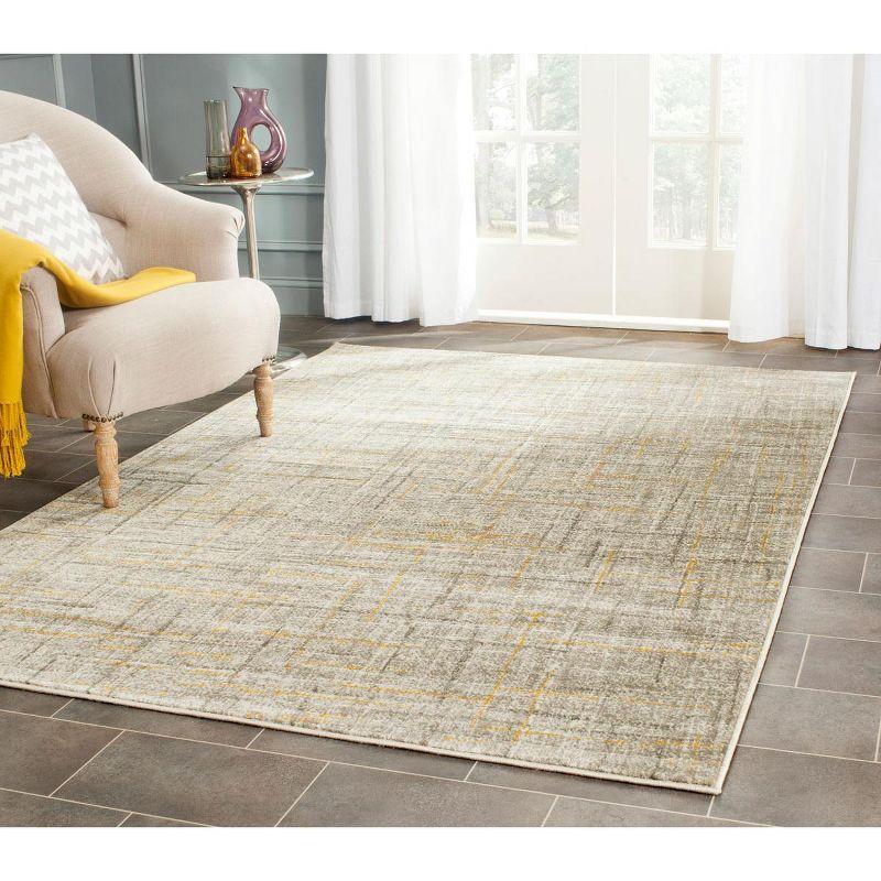 Elysian Gray Floral Hand-Knotted Reversible Synthetic Rug - 47"x5"