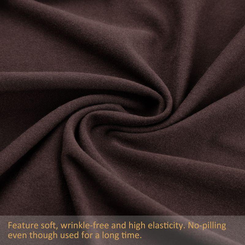 PiccoCasa Home Wrinkle Free Stretchy Fabric Wrap Around 4 Sides Bed Skirt Brown Queen