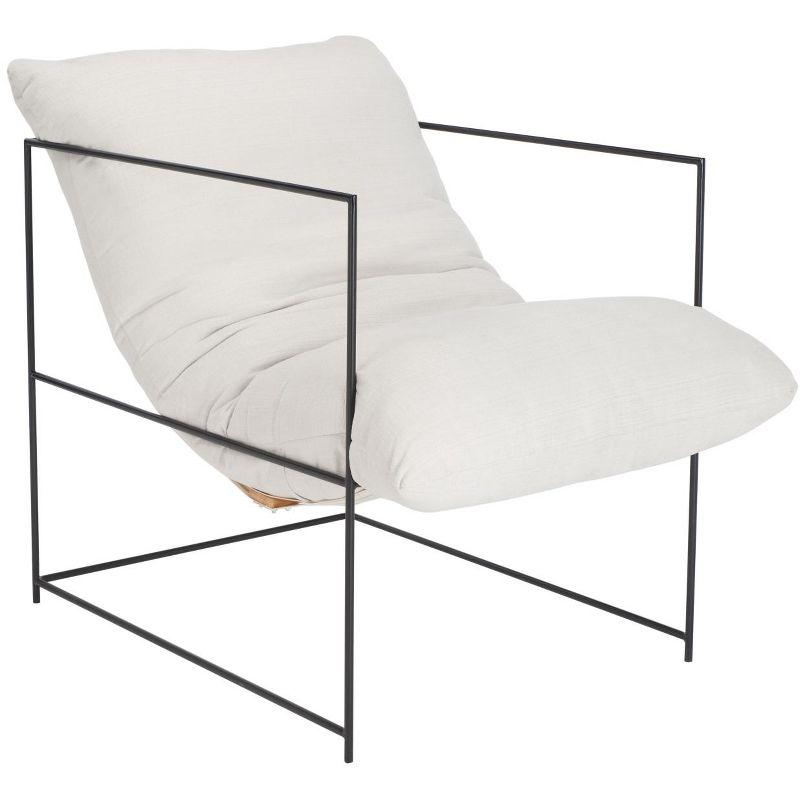 Portland Pillow Top Accent Chair - ACH4511 - Ivory/Black - Safavieh